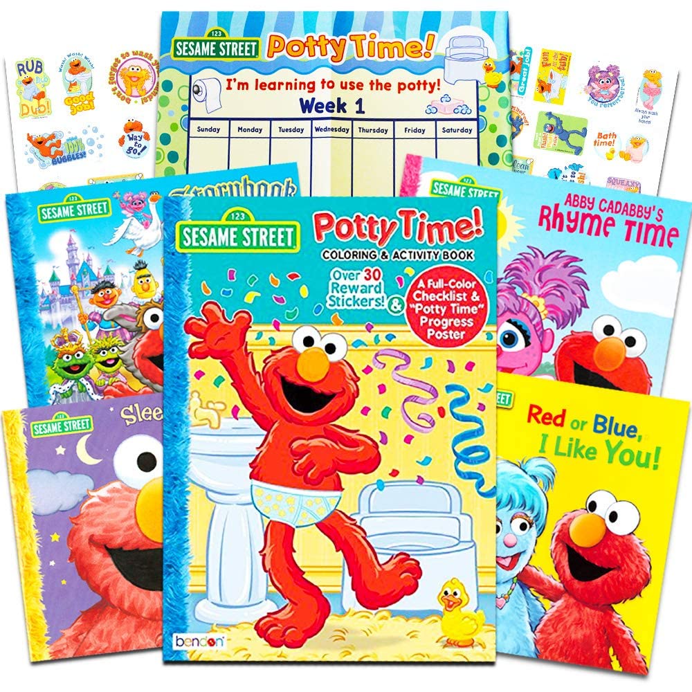 Sesame Street Elmo Potty Training Book Set For Toddlers -- Bundle with